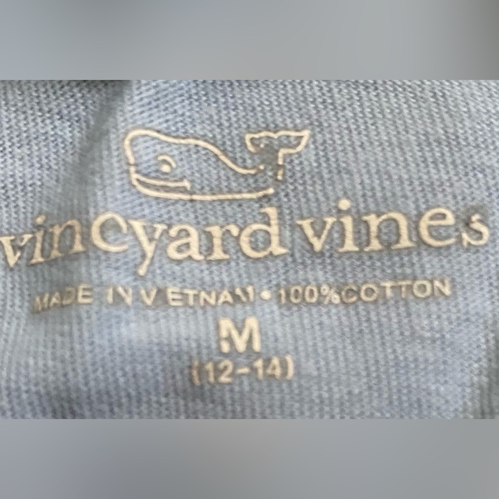 Vineyard Vines Youth Size Medium (12-14) Lt Blue Pocket Short Sleeve Graphic Tee - Picture 8 of 14
